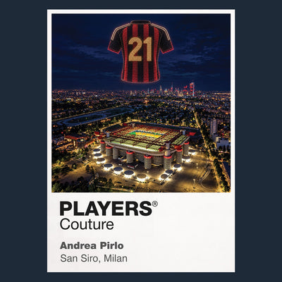 Andrea Pirlo AC Milan number 21 Icons in Lights Frame artwork in navy