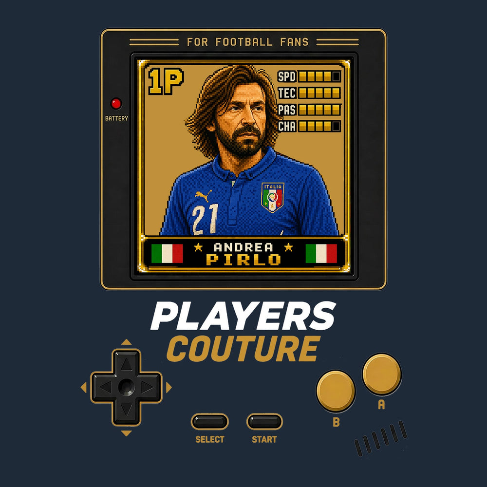 Andrea Pirlo 1P 8-Bit hoodie retro gaming design by Players Couture