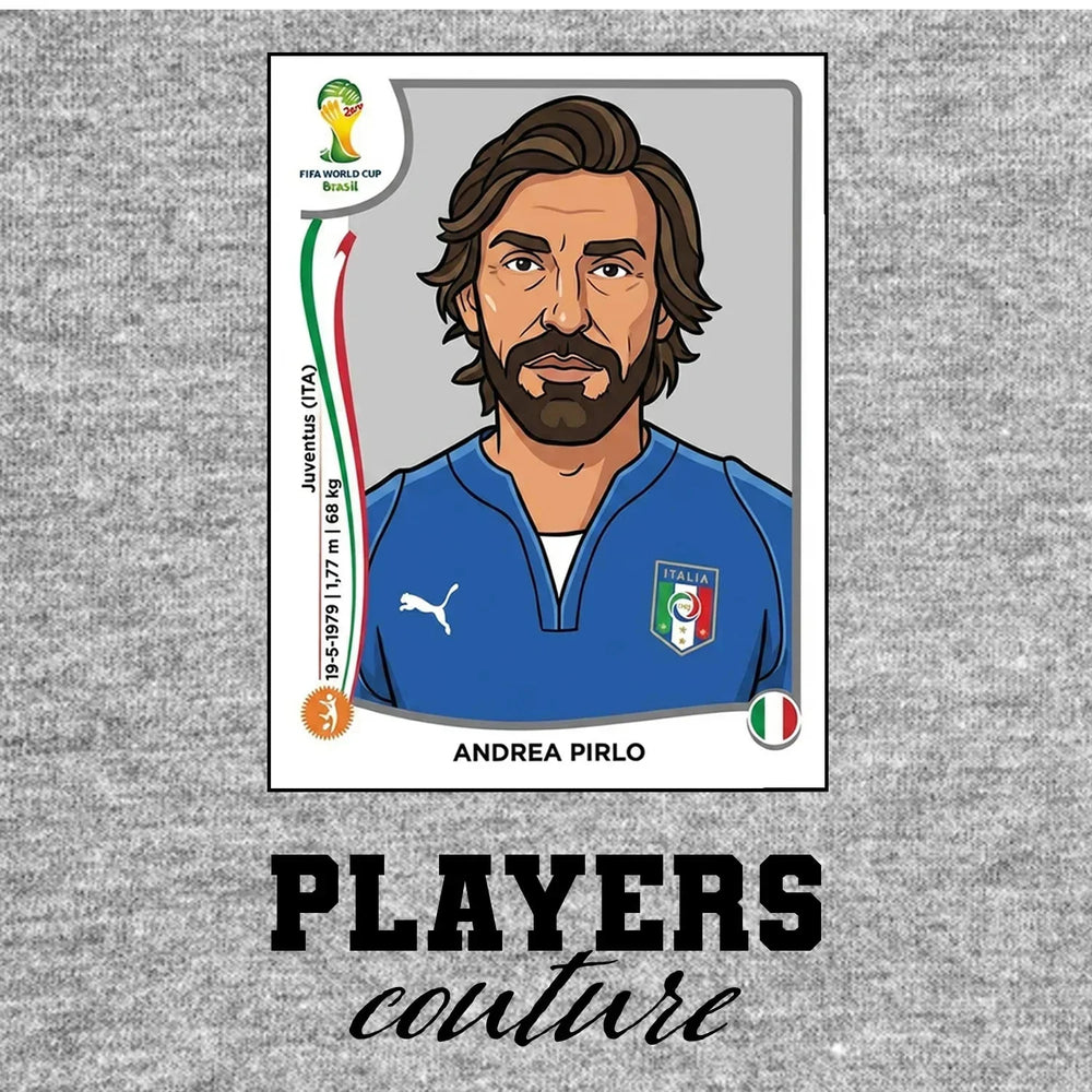 Andrea Pirlo World Cup Sticker Men's Hoodie – andrea pirlo grey Players Couture design