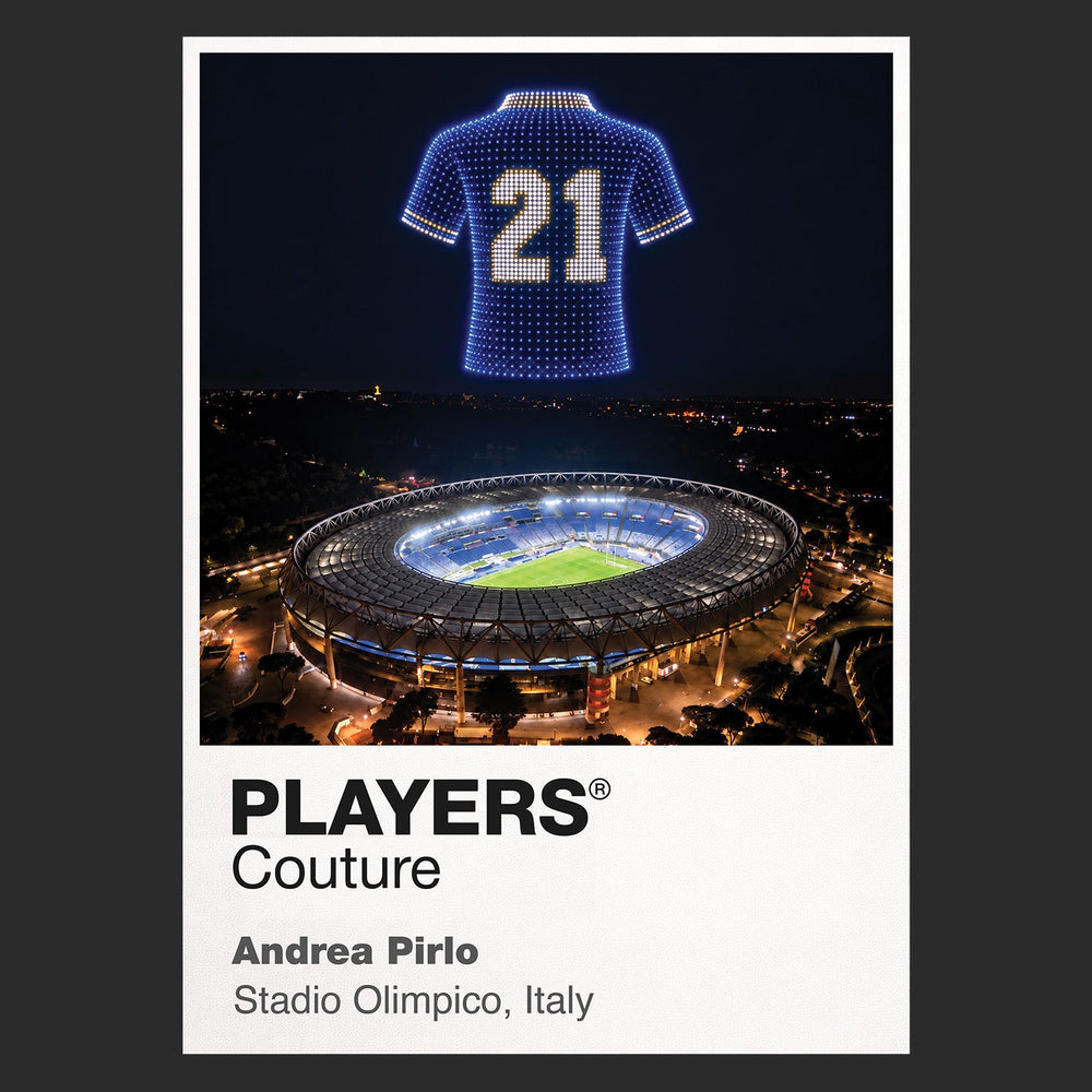 Andrea Pirlo Italy number 21 Icons in Lights Frame artwork in black