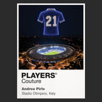 Andrea Pirlo Italy number 21 Icons in Lights Frame artwork in black