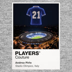 Andrea Pirlo Italy number 21 Icons in Lights Frame artwork in grey
