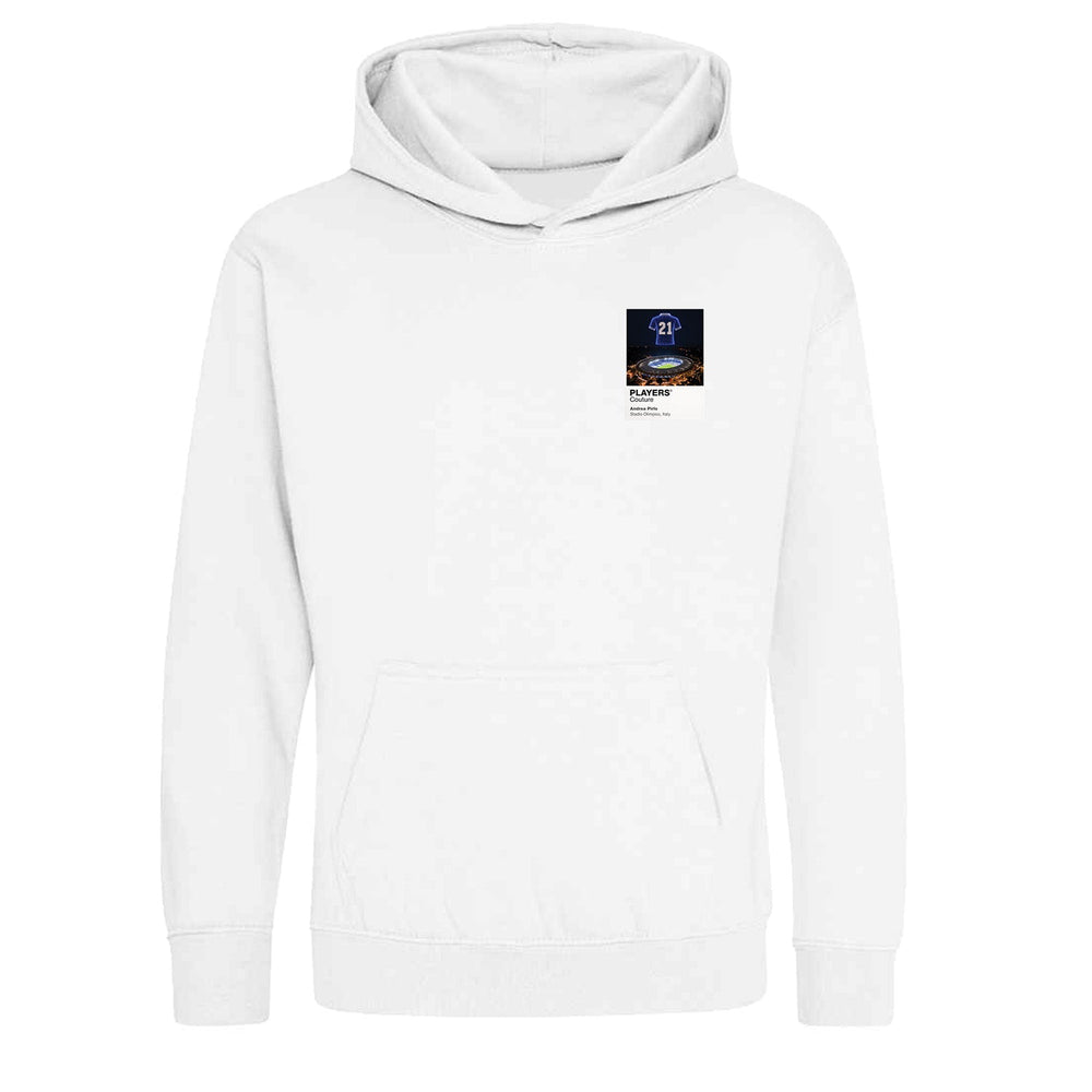 Andrea Pirlo Italy Icons in Lights Frame Kids Hoodie in White