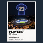 Andrea Pirlo Italy number 21 Icons in Lights Frame artwork in navy