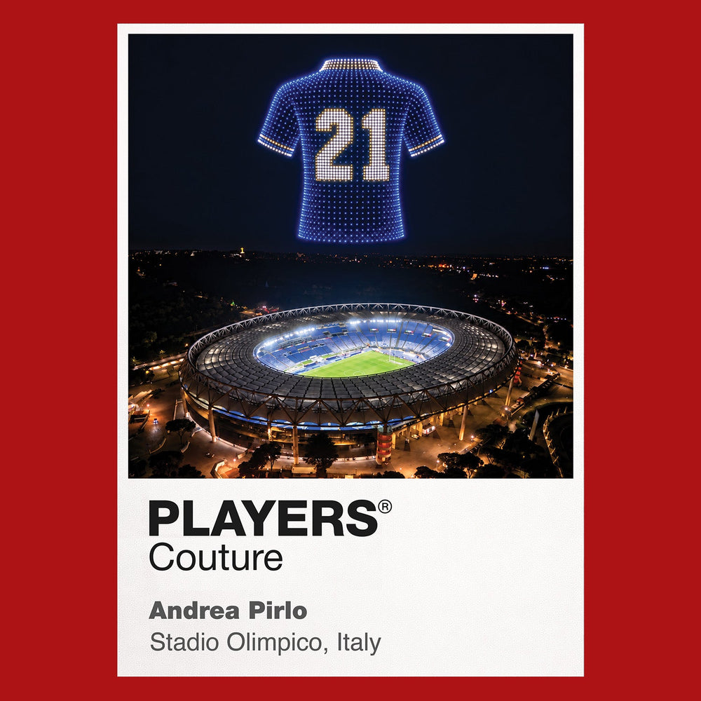 Andrea Pirlo Italy number 21 Icons in Lights Frame artwork in red