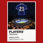 Andrea Pirlo Italy number 21 Icons in Lights Frame artwork in red