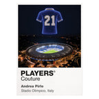 Andrea Pirlo Italy number 21 Icons in Lights Frame artwork in white