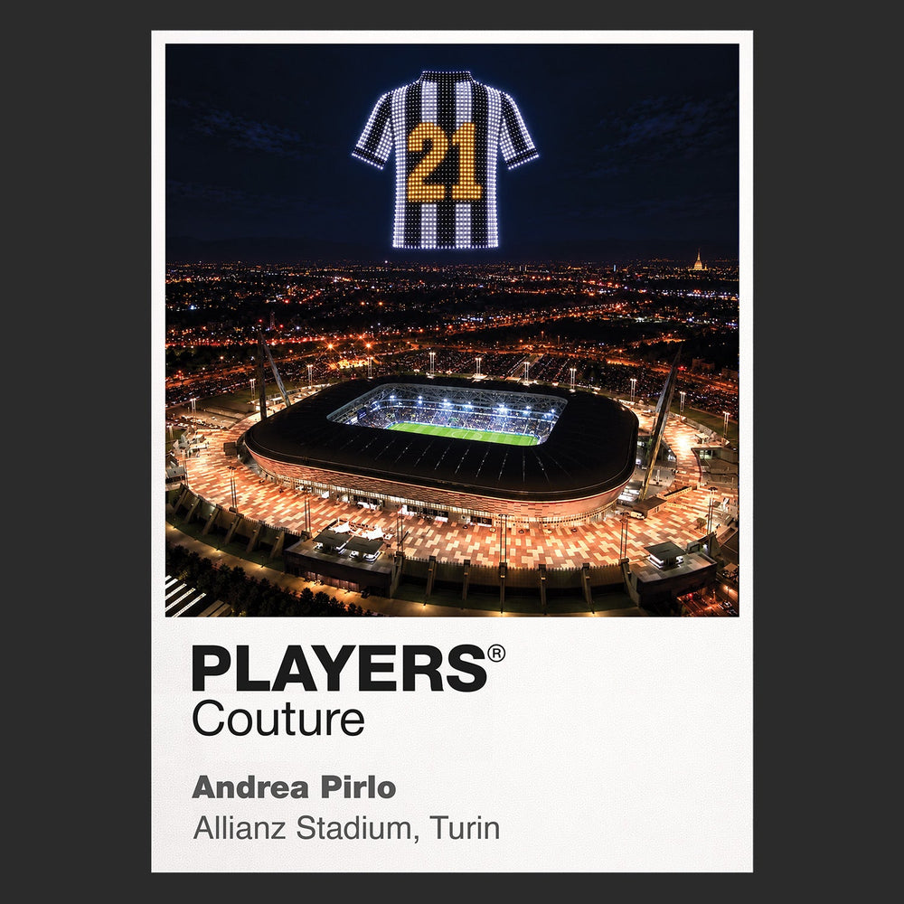 Andrea Pirlo Juventus number 21 Icons in Lights Frame artwork in black