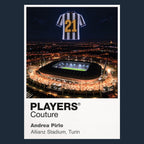 Andrea Pirlo Juventus number 21 Icons in Lights Frame artwork in navy