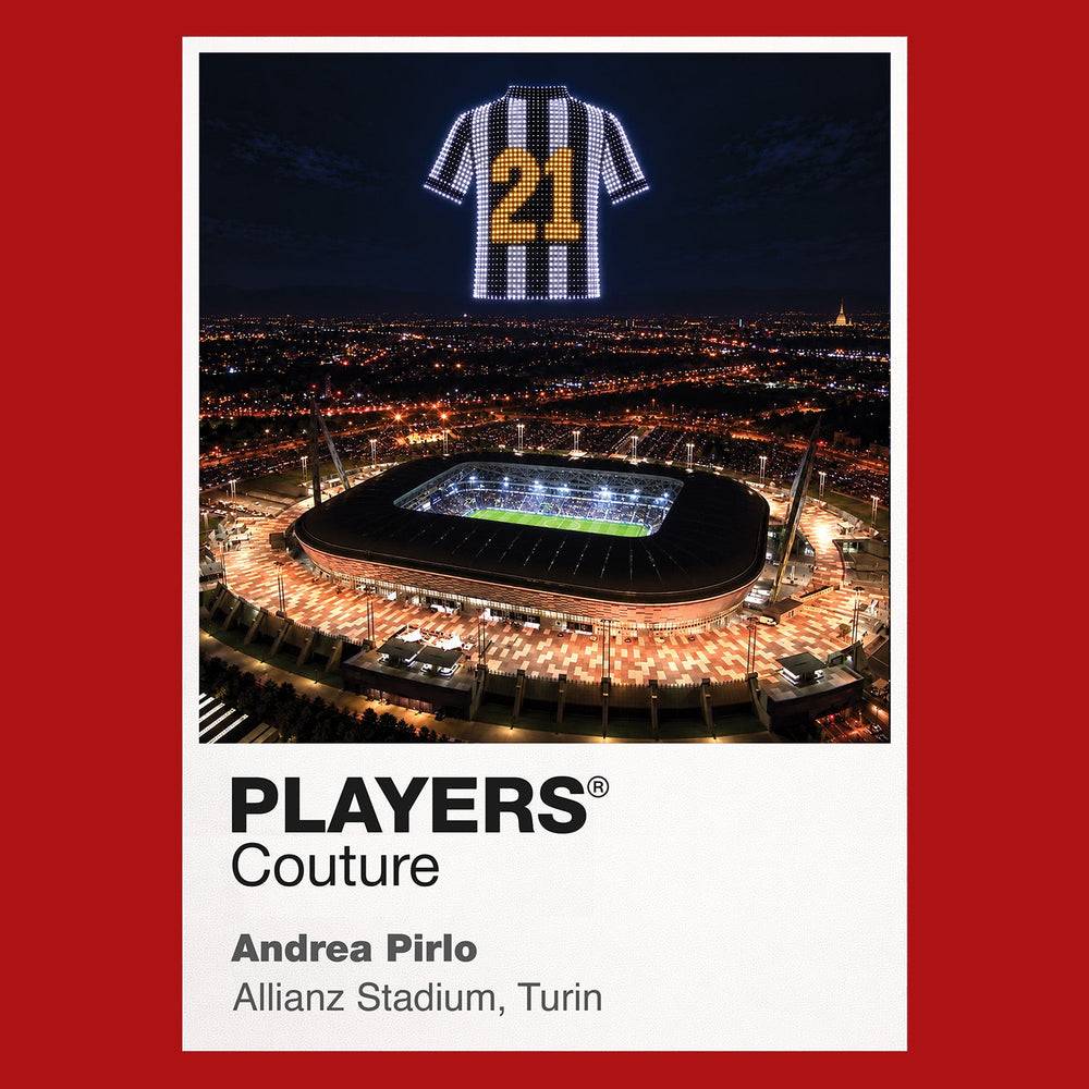 Andrea Pirlo Juventus number 21 Icons in Lights Frame artwork in red