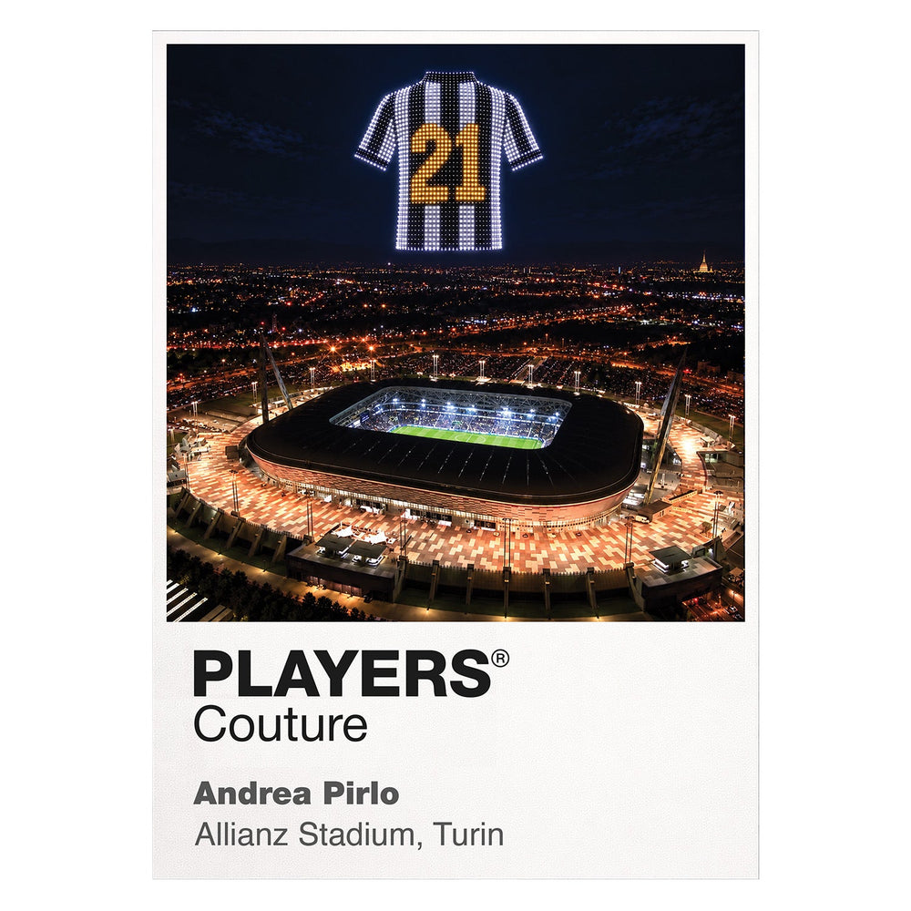 Andrea Pirlo Juventus number 21 Icons in Lights Frame artwork in white
