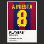 Andreas Iniesta 8 Football Shirt Frame Men's Hoodie – black close-up detail shot of the Andreas Iniesta 8 Football Players