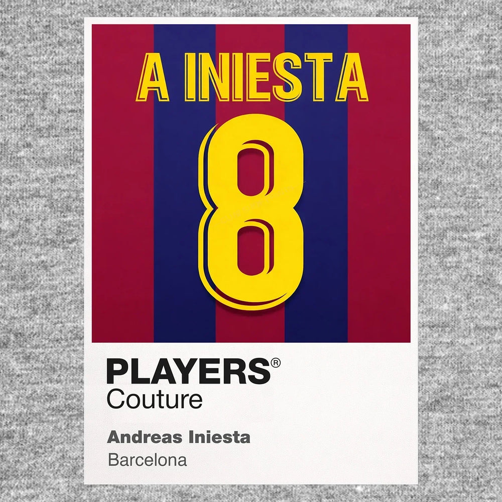 Andreas Iniesta 8 Football Shirt Frame Men's Hoodie – grey close-up detail shot of the Andreas Iniesta 8 Football Players