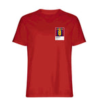 Andreas Iniesta 8 Football t-shirt – red men's t-shirt featuring the Andreas Iniesta 8 Football Players Couture logo