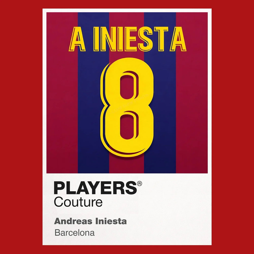 Andreas Iniesta 8 Football Shirt Frame Men's Hoodie – red close-up detail shot of the Andreas Iniesta 8 Football Players