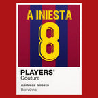 Andreas Iniesta 8 Football Shirt Frame Men's Hoodie – red close-up detail shot of the Andreas Iniesta 8 Football Players