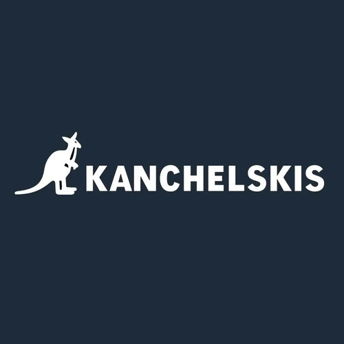 Andrei Kanchelskis Logo Men's Hoodie – navy close-up detail shot of the Andrei Kanchelskis Players Couture logo design