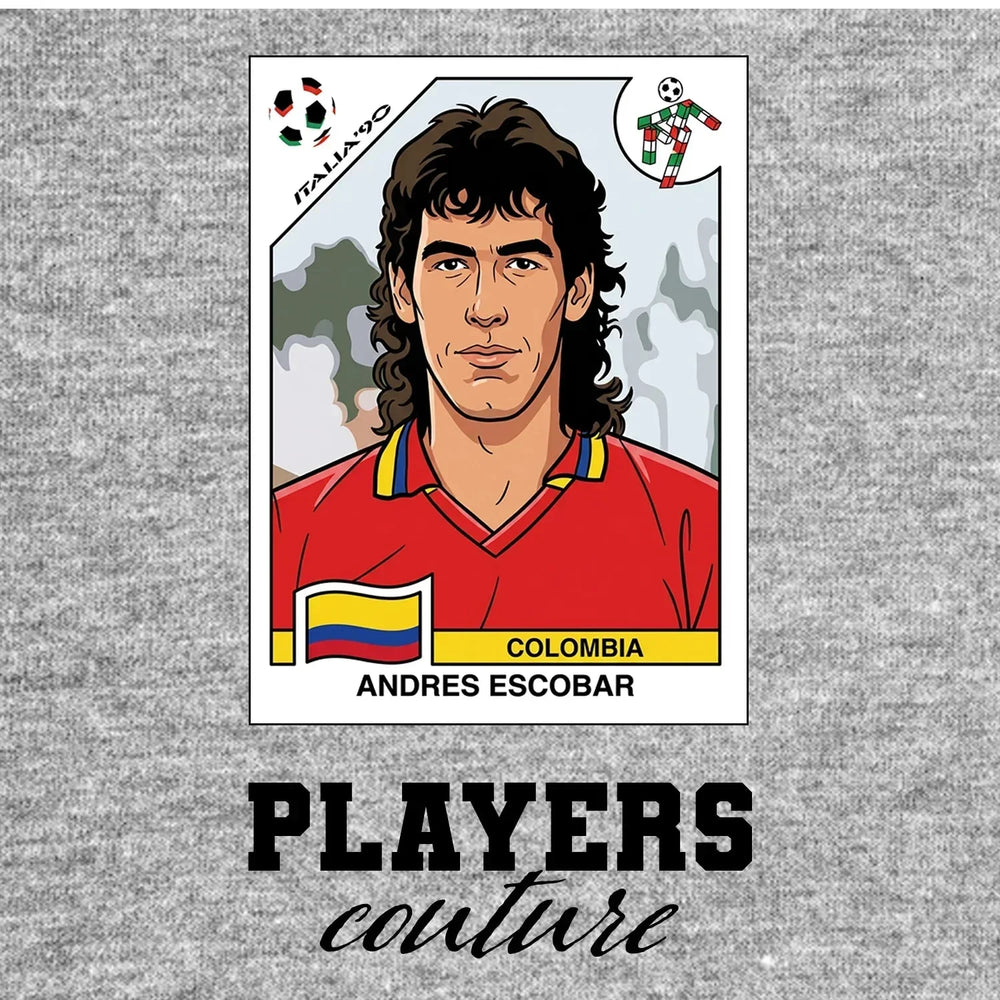 Andres Escobar World Cup Sticker Men's Hoodie – andres escobar grey Players Couture design