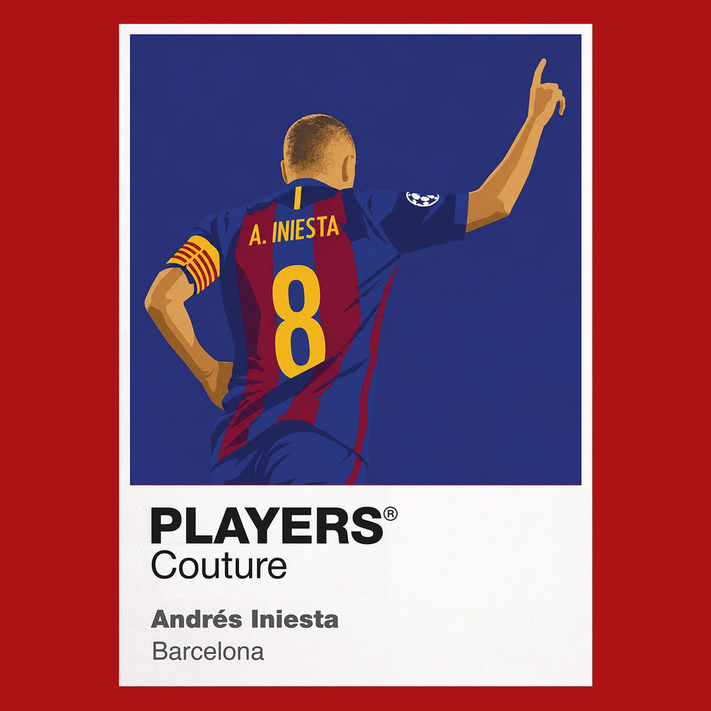 Andres Iniesta Barcelona Icon Frame — Red