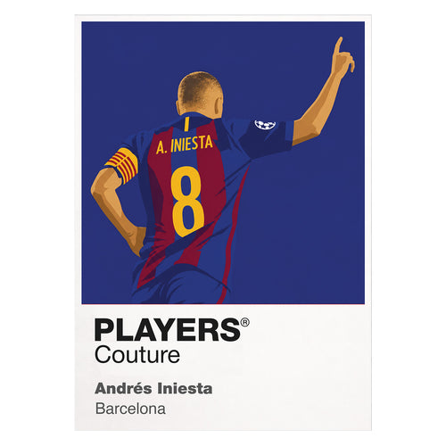 Andres Iniesta Barcelona Icon Frame — White