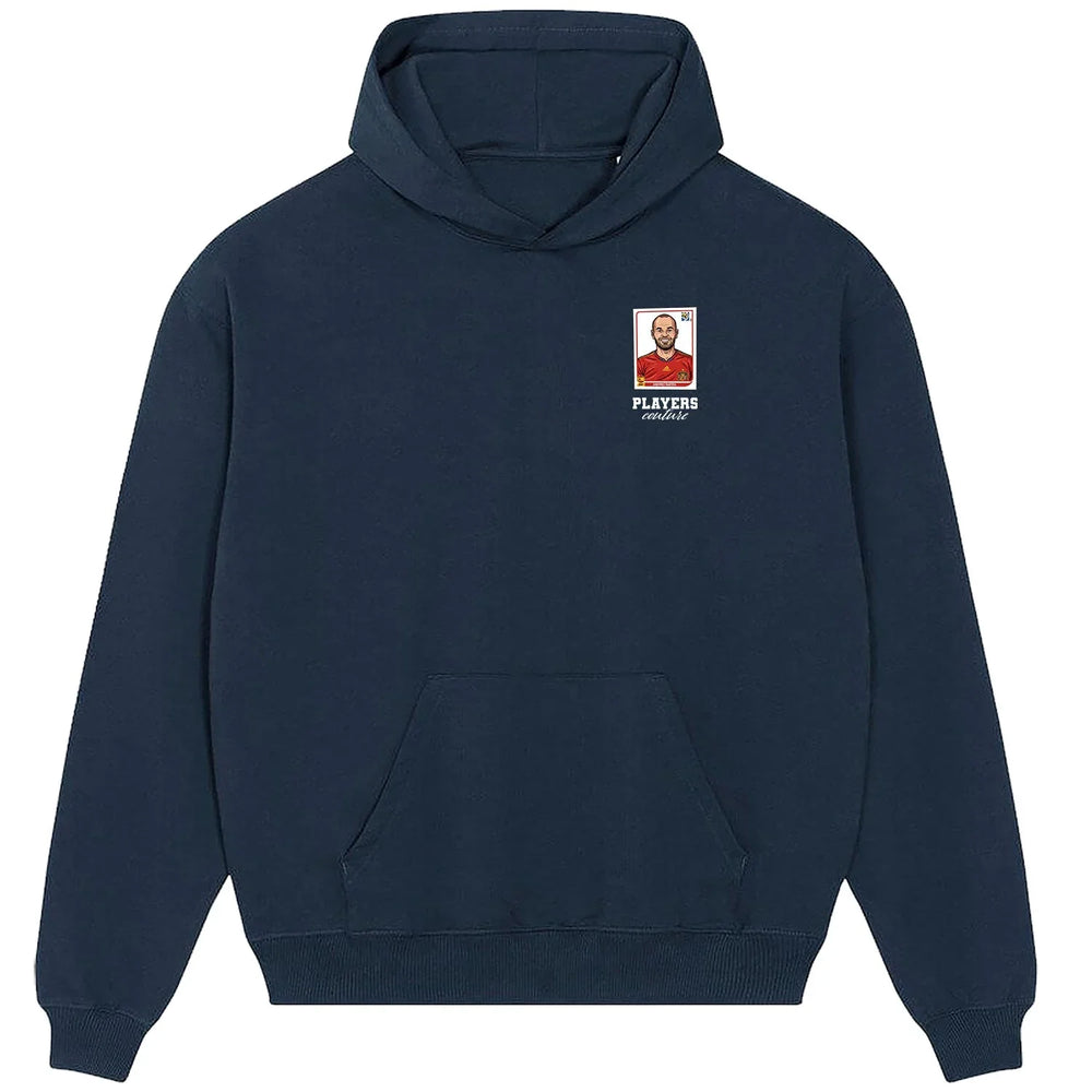 Andres Iniesta World Cup Sticker Men's Hoodie – andres iniesta sticker mens navy hoodie Players Couture design