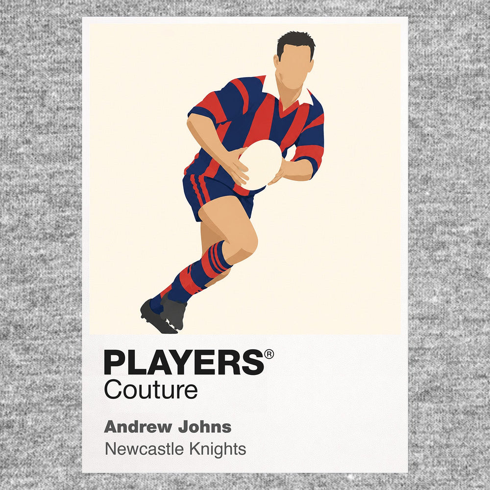 Andrew Johns Newcastle Knights rugby league T-shirt grey
