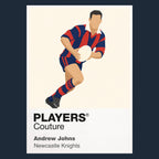 Andrew Johns Newcastle Knights rugby league T-shirt navy