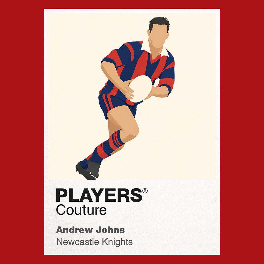 Andrew Johns Newcastle Knights rugby league T-shirt red