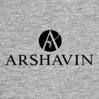 Andrey Arshavin Logo Men's T-Shirt – grey close-up detail shot of the Andrey Arshavin Players Couture logo design