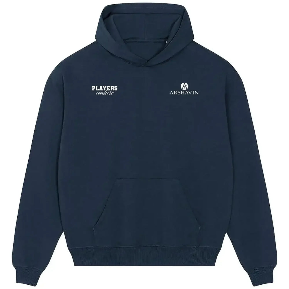 Andrey Arshavin hoodie – navy men's hoodie featuring the Andrey Arshavin Players Couture logo