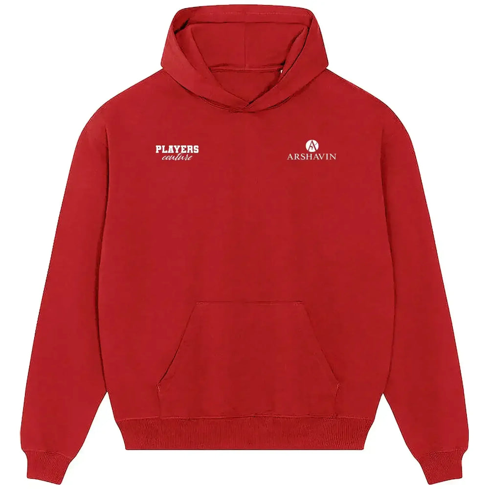 Andrey Arshavin hoodie – red men's hoodie featuring the Andrey Arshavin Players Couture logo