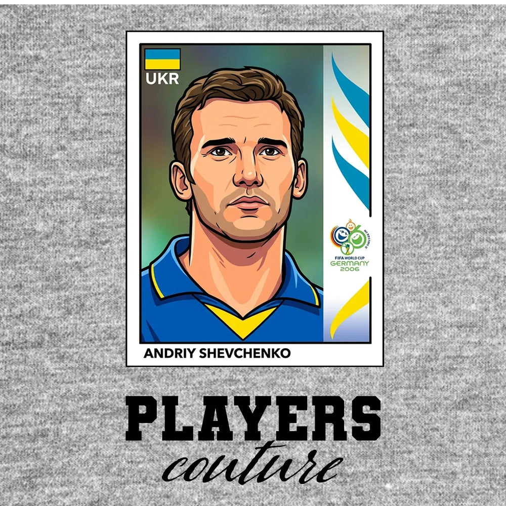 Andriy Shevchenko World Cup Sticker Kids T-Shirt – andriy shevchenko grey Players Couture design