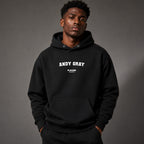 andy-gray name-print hoodie - black