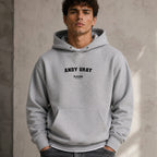andy-gray name-print hoodie - grey