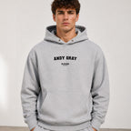 andy-gray name-print hoodie - grey