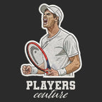 Andy Murray Badge Men's Hoodie – white close-up detail shot of the Andy Murray Players Couture logo design