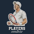 Andy Murray Badge Men's Hoodie – white close-up detail shot of the Andy Murray Players Couture logo design