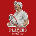 Andy Murray Badge Men's Hoodie – white close-up detail shot of the Andy Murray Players Couture logo design