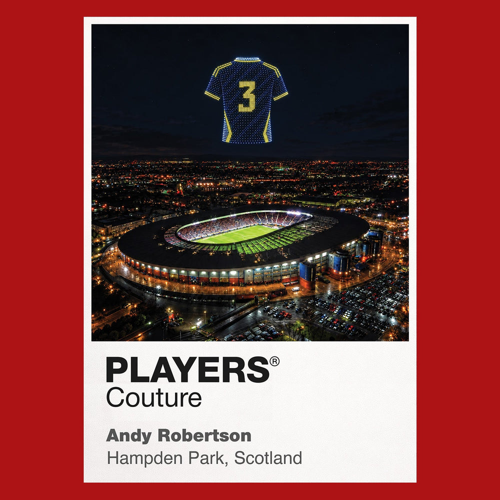 Andy Robertson Scotland Icons in Lights Frame artwork in red