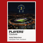 Andy Robertson Scotland Icons in Lights Frame artwork in red