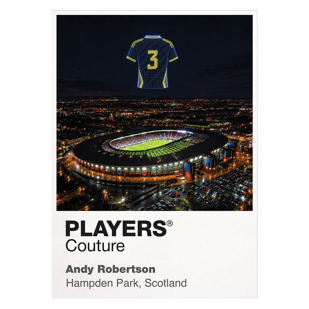 Andy Robertson Scotland Icons in Lights Frame artwork in white