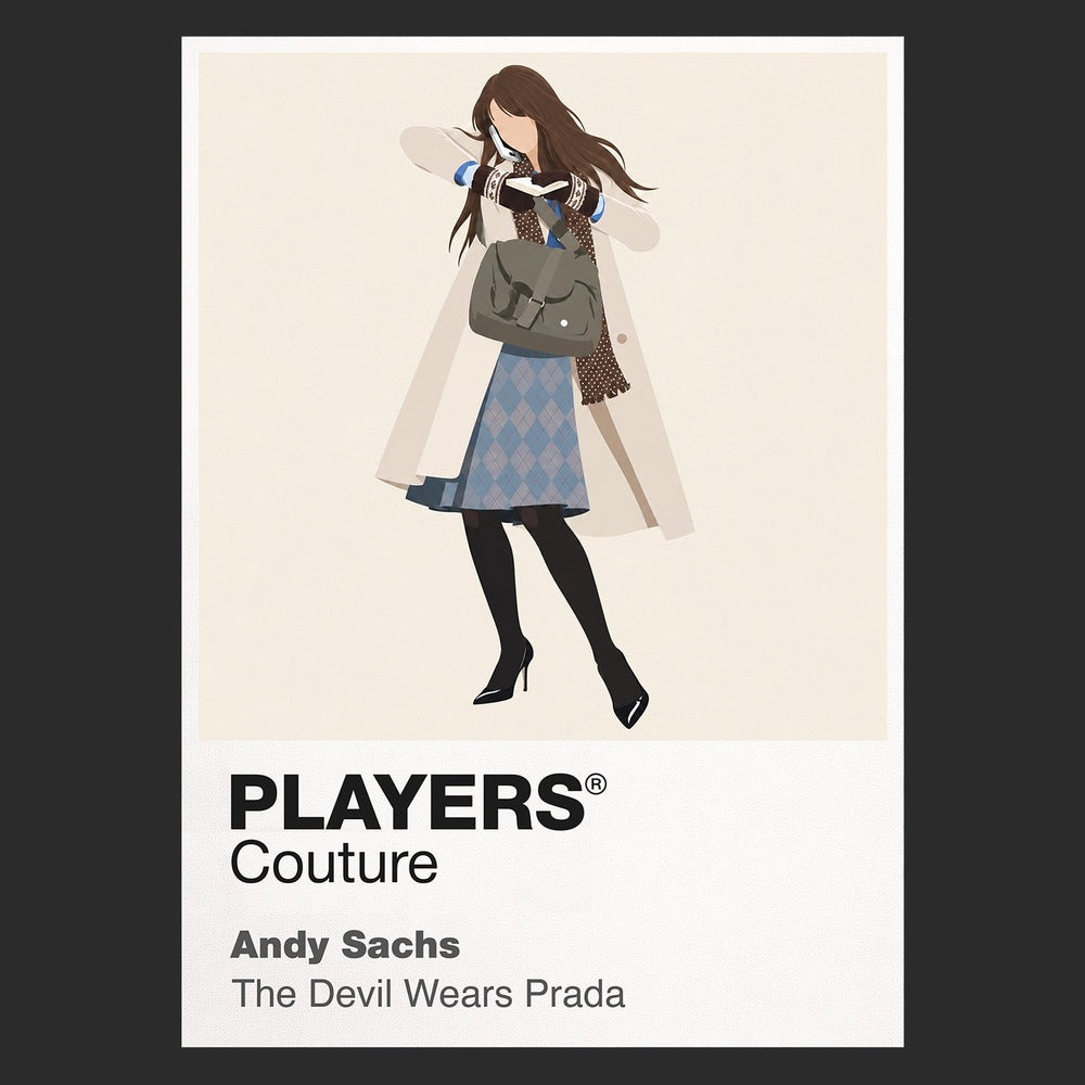 Andy Sachs Andy Sachs's transformation from aspiring journalist to sharply styled Runway assistant Icon Frame artwork in black