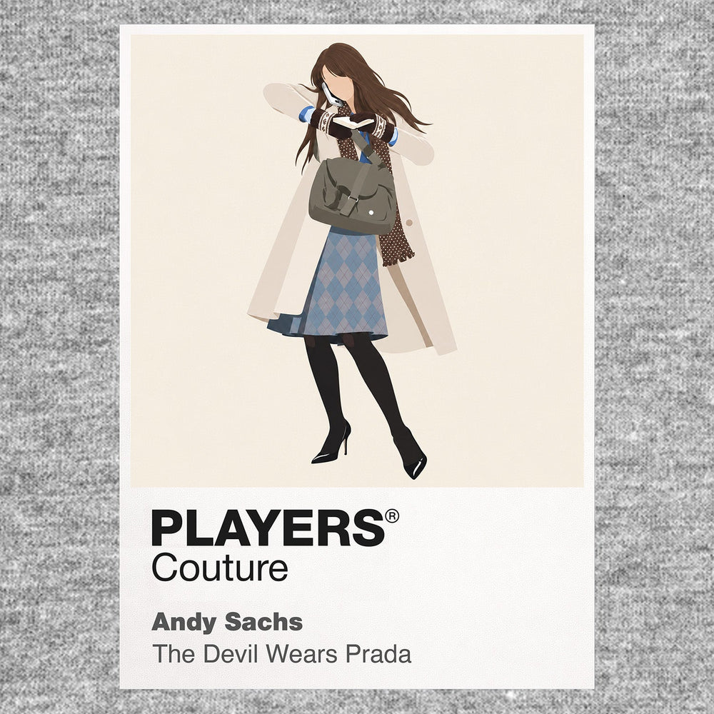 Andy Sachs Andy Sachs's transformation from aspiring journalist to sharply styled Runway assistant Icon Frame artwork in grey