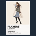 Andy Sachs Andy Sachs's transformation from aspiring journalist to sharply styled Runway assistant Icon Frame artwork in navy
