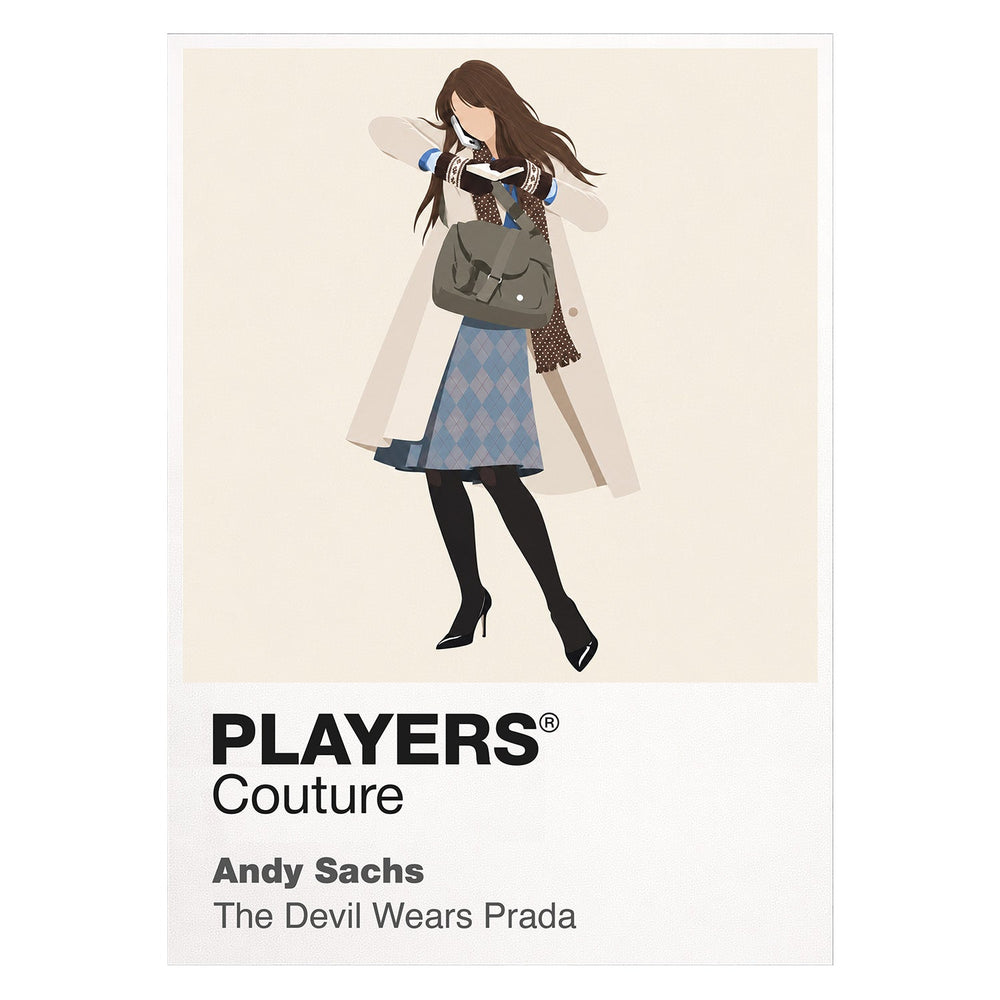 Andy Sachs Andy Sachs's transformation from aspiring journalist to sharply styled Runway assistant Icon Frame artwork on white