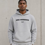 anna-kournikova name-print hoodie - grey