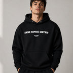 anne-sophie-mathis name-print hoodie - black
