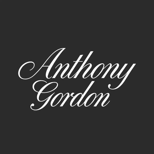 Anthony Gordon Logo Men's T-Shirt – black close-up detail shot of the Anthony Gordon Players Couture logo design