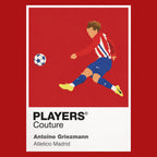 Antoine Griezmann Atletico Madrid Icon Frame Kids T-Shirt — Red Artwork