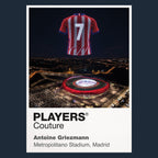 Antoine Griezmann Atlético Madrid number 7 Icons in Lights Frame artwork in navy